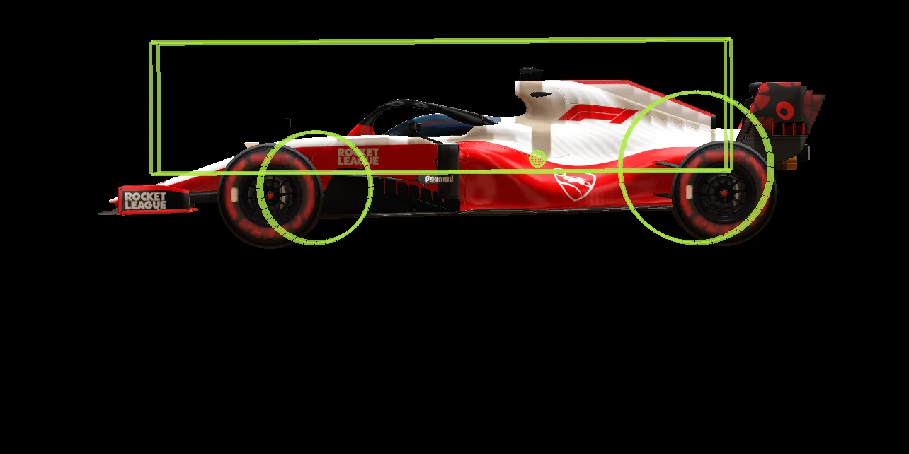 New unique hitbox for the Formula 1 cars in Rocket League